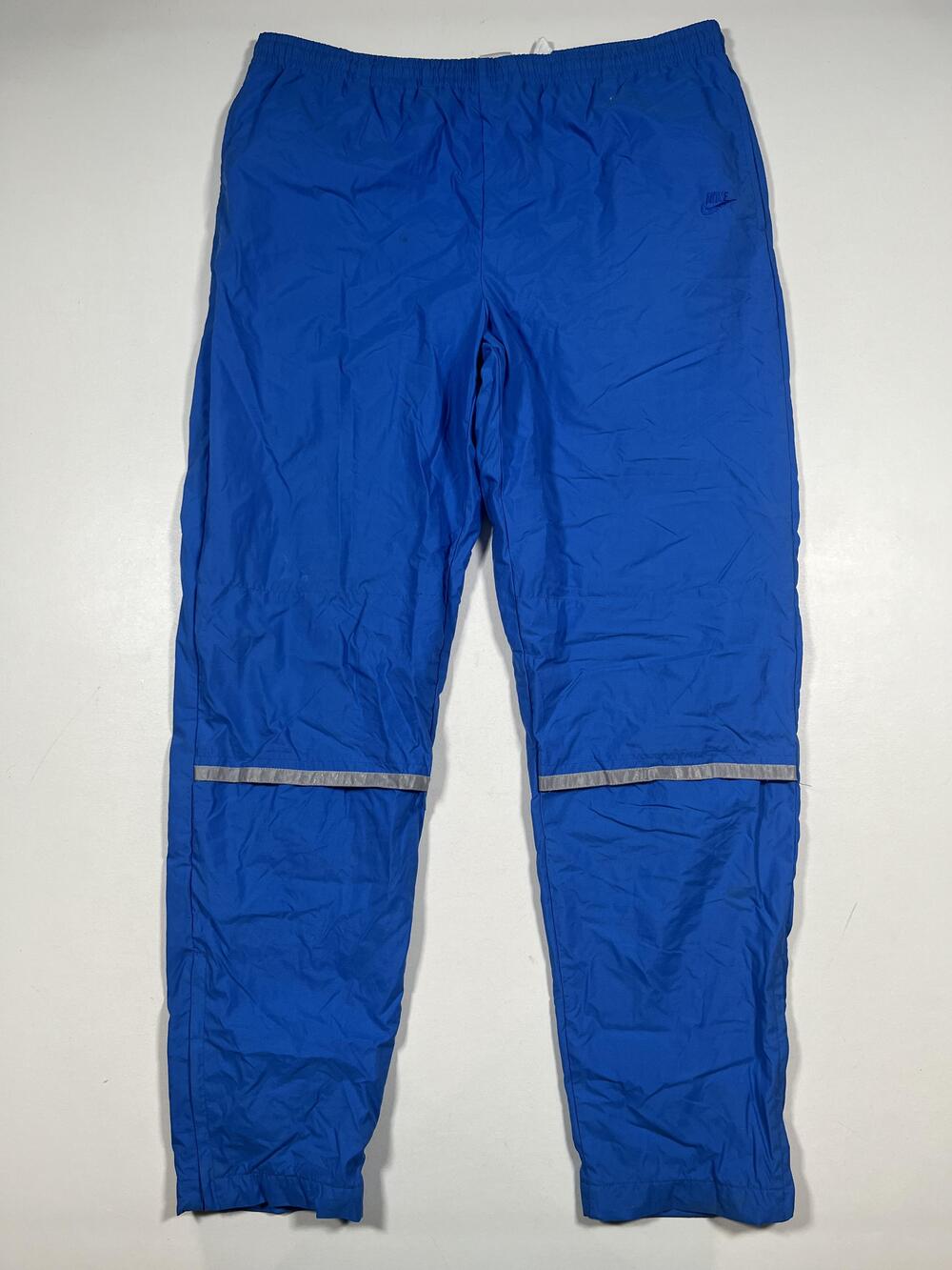 Nike Track Pants Mens Large Blue Reflective Elastic Waist Lined Swoosh Athletic